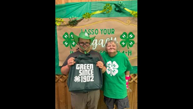 Nolan Schatz and Grandmother Judy Bartels at the Mighty Howard County Fair.