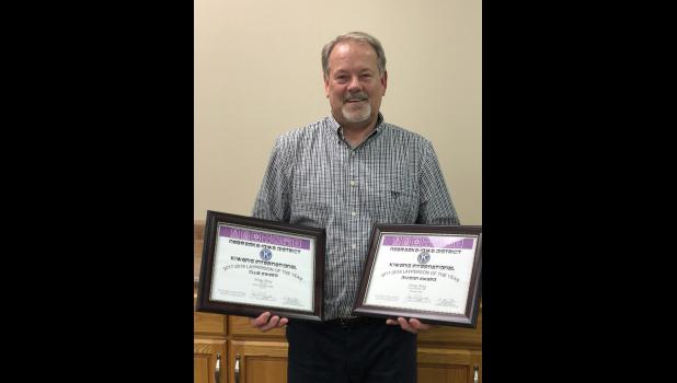 Doug Berg received two awards from Kiwanis International — Local and Division Layperson of the Year.