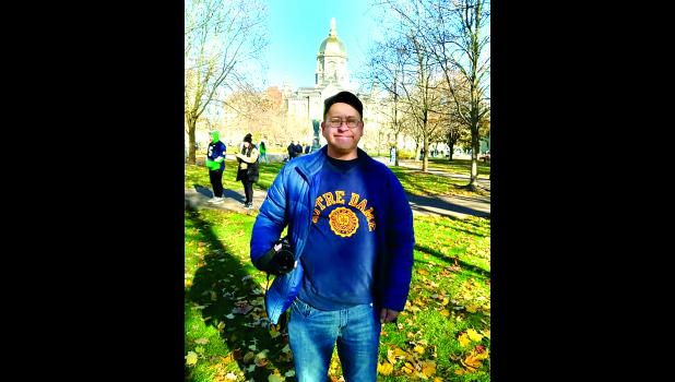 The Notre Dame sweatshirt I’m wearing was one that my mom used to wear on trips to campus with my dad years ago. Mom passed away in 2021 but I felt like I was taking her with me this year by wearing that sweatshirt.