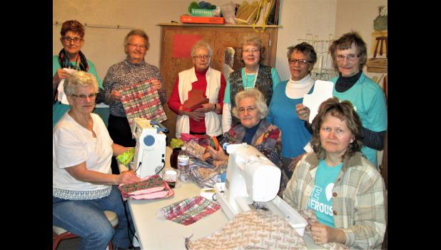The Days for Girls International Zion Team includes, front row from left: Carol Stevenson, Carol Redlinger and Rose Goetsch. Back row: Marlene Burgess, Sandy Parks, Jane Krueger, Gaye Pedersen, Hazel Smith and Jann Farnsworth. (Not pictured: Marge Johnson). New members are always welcome to join the team, which meets once per month at the Cresco United Methodist Church.
