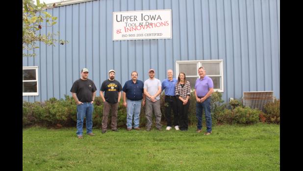 Upper Iowa Tool & Die & Innovations of Cresco employees include, from left, Alex Fortune, Brayden Clubb, Mark Tibbals, Jeff Zak, Tim Wolter, Sandy Halverson and Scott Fortune. Missing Is Jen Larson.